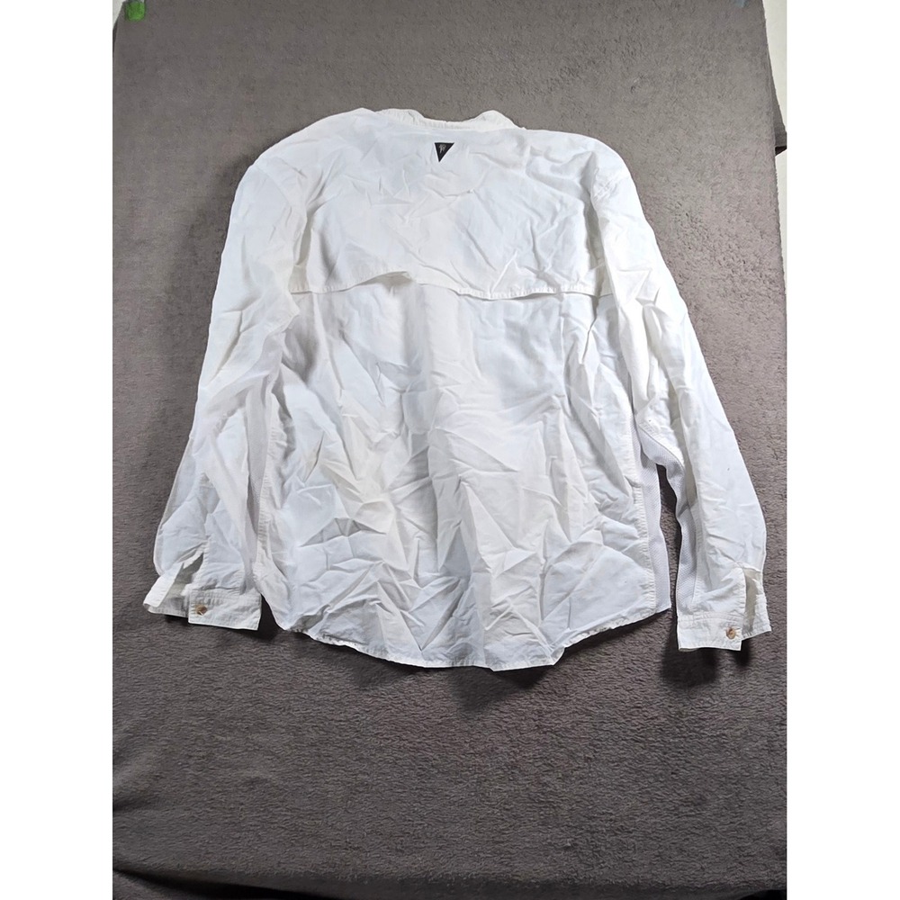 Vintage RailRiders Mens XL White Long Sleeve Button Up Shirt Nylon